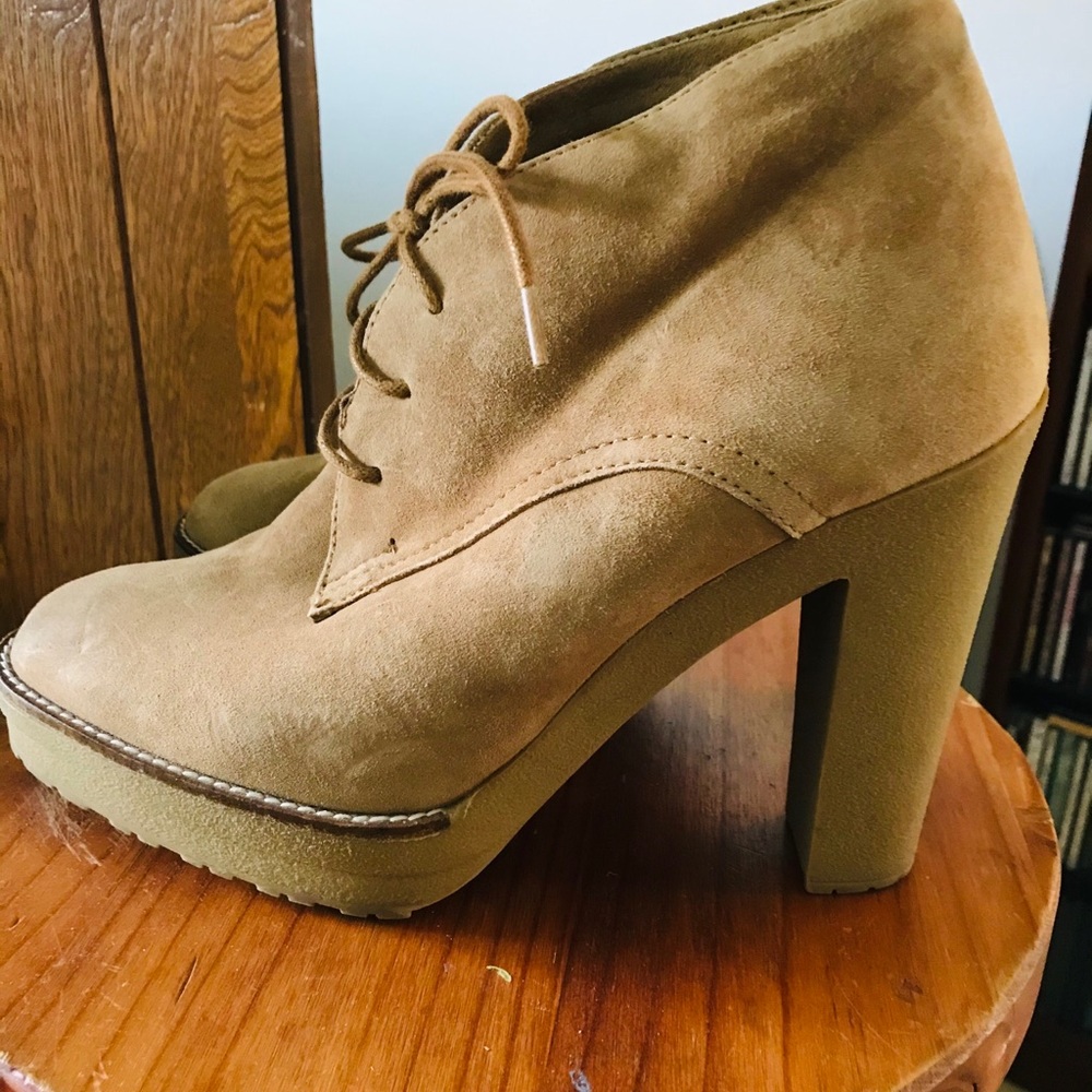 Ralph Lauren high heel shearling booties